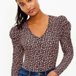 Loft Floral Puff Sleeve Top